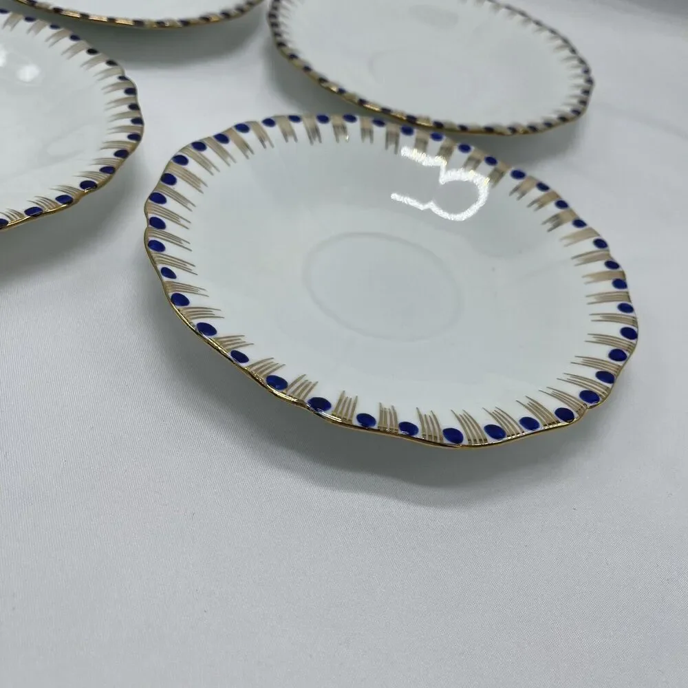 (4) Vintage e Hughes &‎ Co Fenton Saucers Staffordshire Eusancos China England